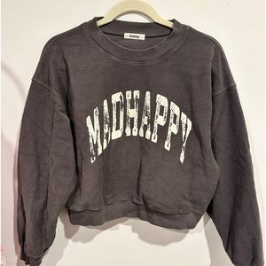 Dark grey madhappy cropped crewneck